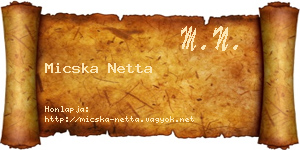 Micska Netta névjegykártya